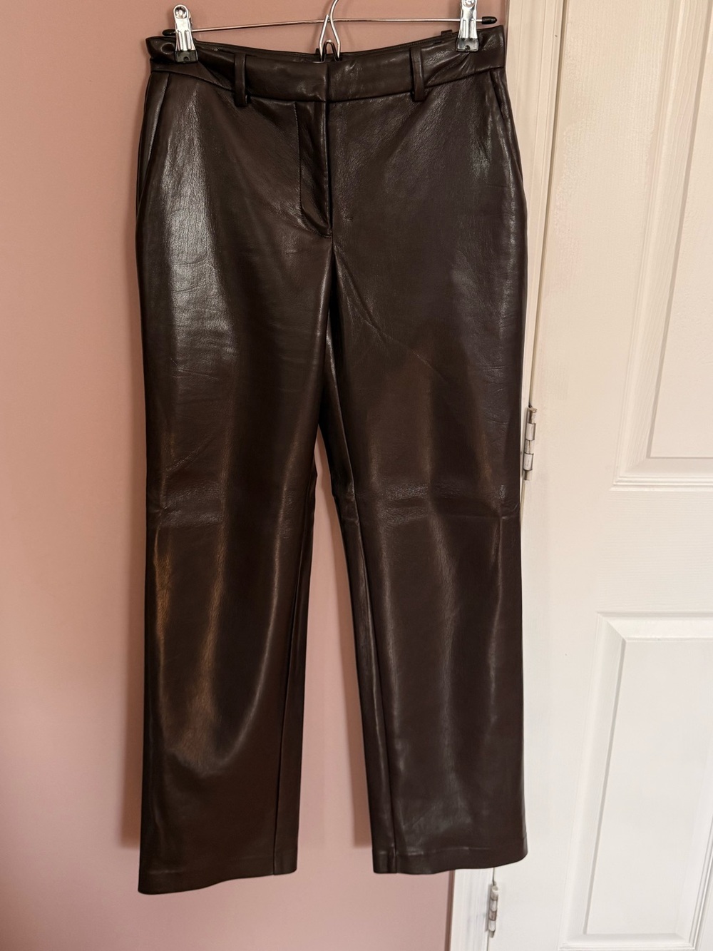 Aritzia faux leather pants - dark brown